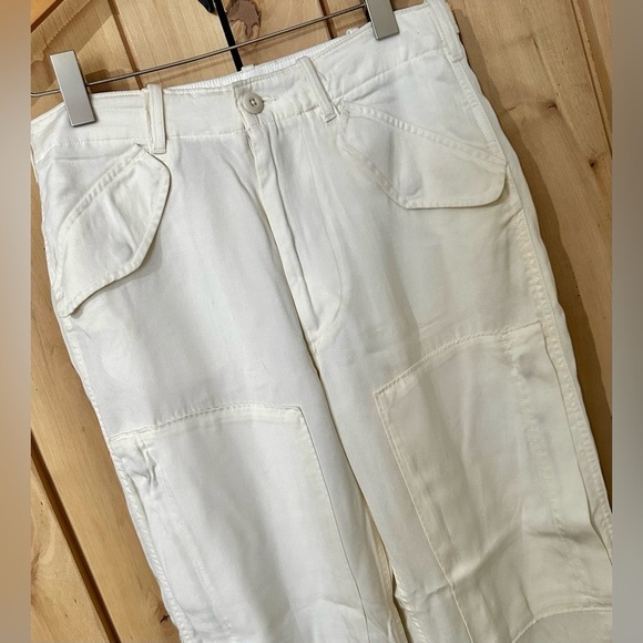 NWOT Polo Ralph Lauren Cargo Pants Women's Size 6 Ivory Drawstring Cuffs - Picture 3 of 10